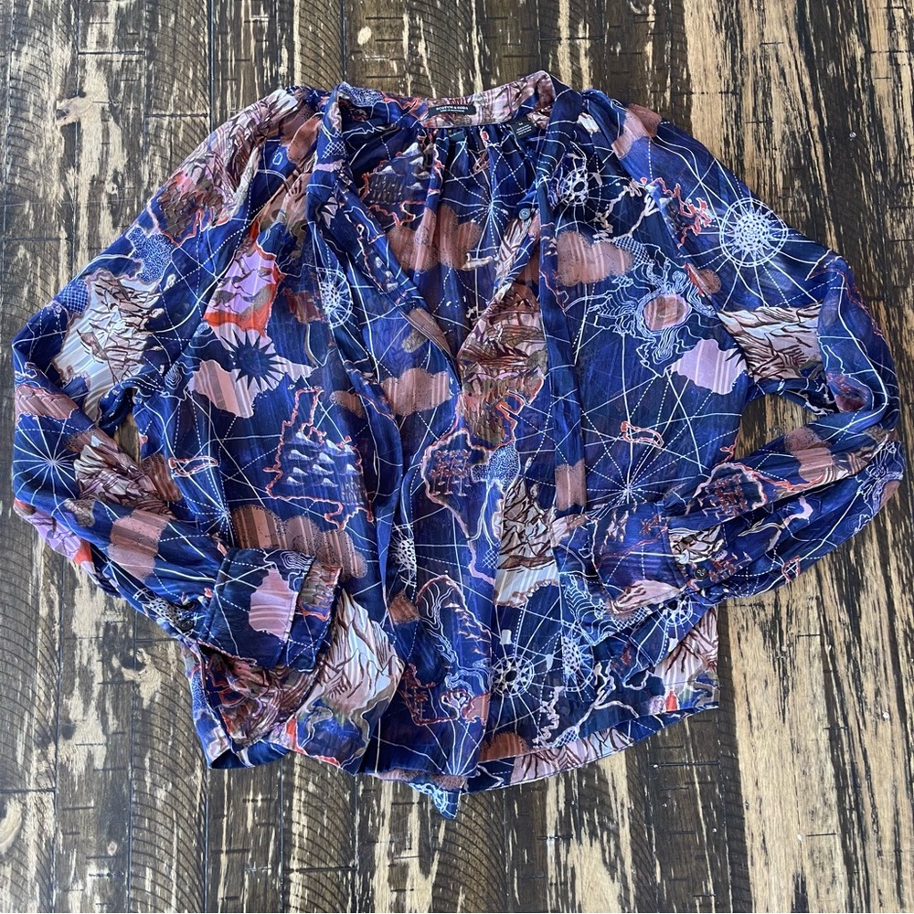 SCOTCH & SODA 💕 Tie Front Key Hole Blouse Short - MEDIUM